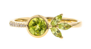 Gwen 14K Yellow Gold Round-Cut Manchurian Peridot Ring