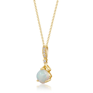 Emilia 14K Yellow Gold Cushion-Cut Natural African Opal Pendant