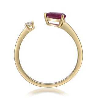 Calliope 14K Yellow Gold Pear-Cut Mozambique Ruby Ring