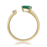 Calliope 14K Yellow Gold Pear-Cut Emerald Ring