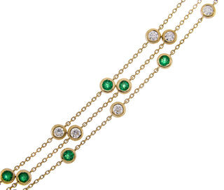 Juliet 14K Yellow Gold Round-Cut Emerald Bracelet
