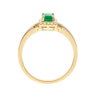 Evangeline 10K Yellow Gold Emerald-Cut Zambian Emerald Ring