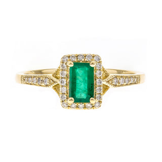 Evangeline 10K Yellow Gold Emerald-Cut Zambian Emerald Ring