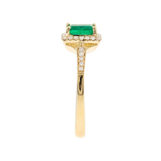 Evangeline 10K Yellow Gold Emerald-Cut Zambian Emerald Ring