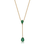 Ana 10K Yellow Gold Pear-Cut Zambian Emerald Necklace