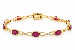Ruth 14K Yellow Gold Oval-Cut Mozambique Ruby Bracelet