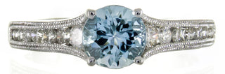 Frankie 14K White Gold Round-Cut Brazilian Aquamarine Ring
