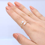 Rachael 14K Yellow Gold Pear-Cut Natural African Opal Ring