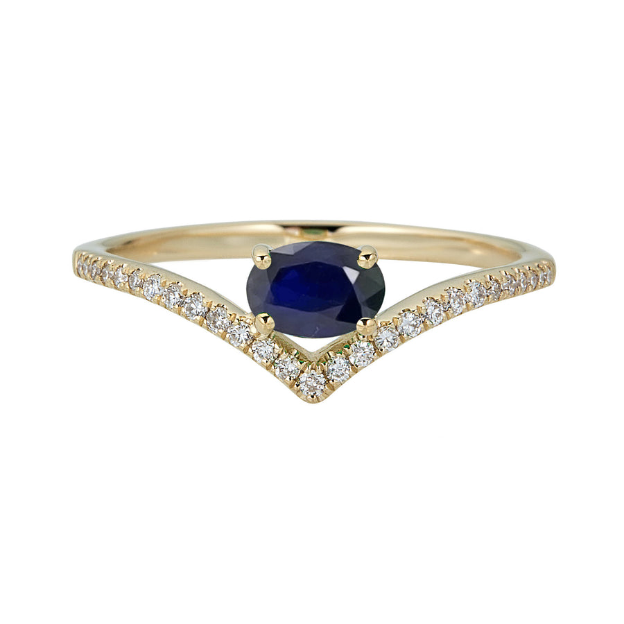 Alisson 10K Yellow Gold Oval-Cut Ceylon Blue Sapphire Ring