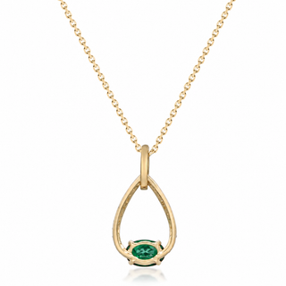 Genesis 10K Yellow Gold Oval-Cut Emerald Pendant