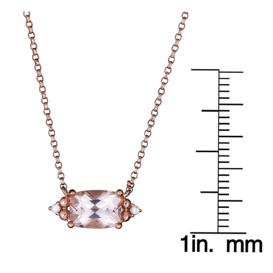 Louisa 10K Rose Gold Cushion-Cut Madagascar Morganite Necklace
