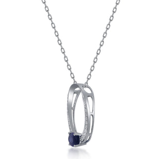 Skylar 10K White Gold Oval-Cut Blue Sapphire Pendant