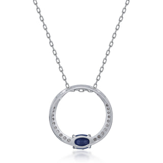Skylar 10K White Gold Oval-Cut Blue Sapphire Pendant