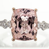 August 14K Two-Tone Gold Cushion-Cut Madagascar Morganite Ring