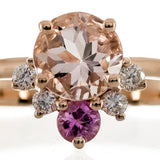 Meadow 18K Rose Gold Round-Cut Madagascar Morganite Ring
