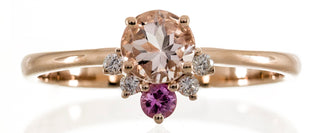 Meadow 18K Rose Gold Round-Cut Madagascar Morganite Ring