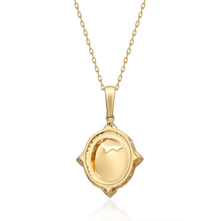 Madison 10K Yellow Gold Oval-Cab Natural African Opal Pendant