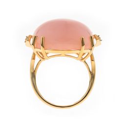 Sofia 14K Yellow Gold Cushion-Cab Pink Opal Ring