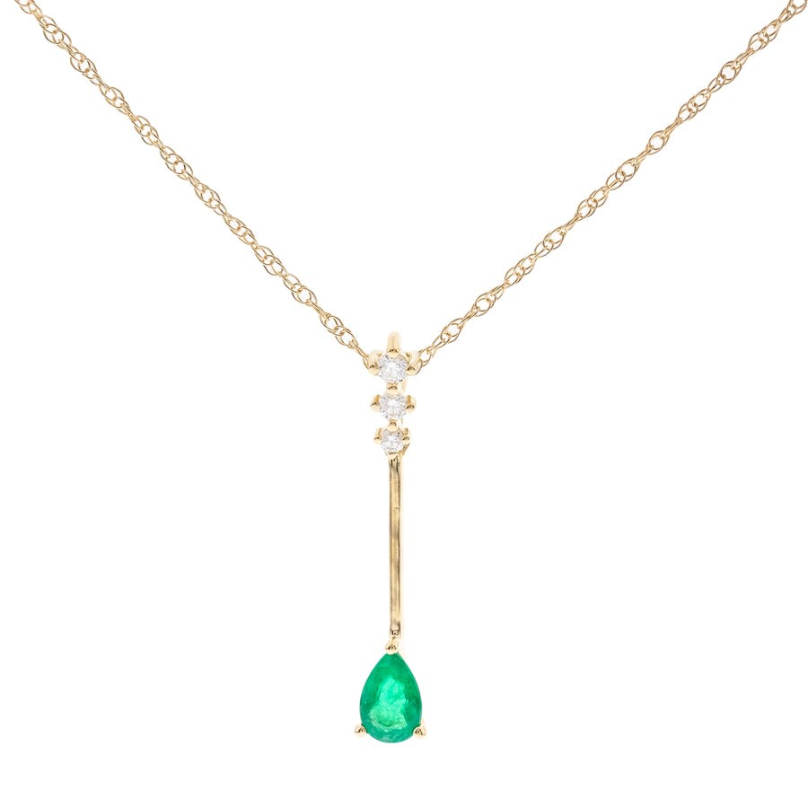 Sophie 10K Yellow Gold Pear-Cut Natural Zambian Emerald Pendant