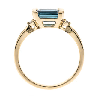 Kaylin 10K Yellow Gold Emerald-Cut Brazilian London Blue Topaz Ring
