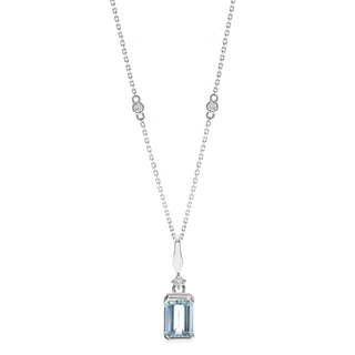 Reagan 10K White Gold Emerald-Cut Brazilian Aquamarine Pendant