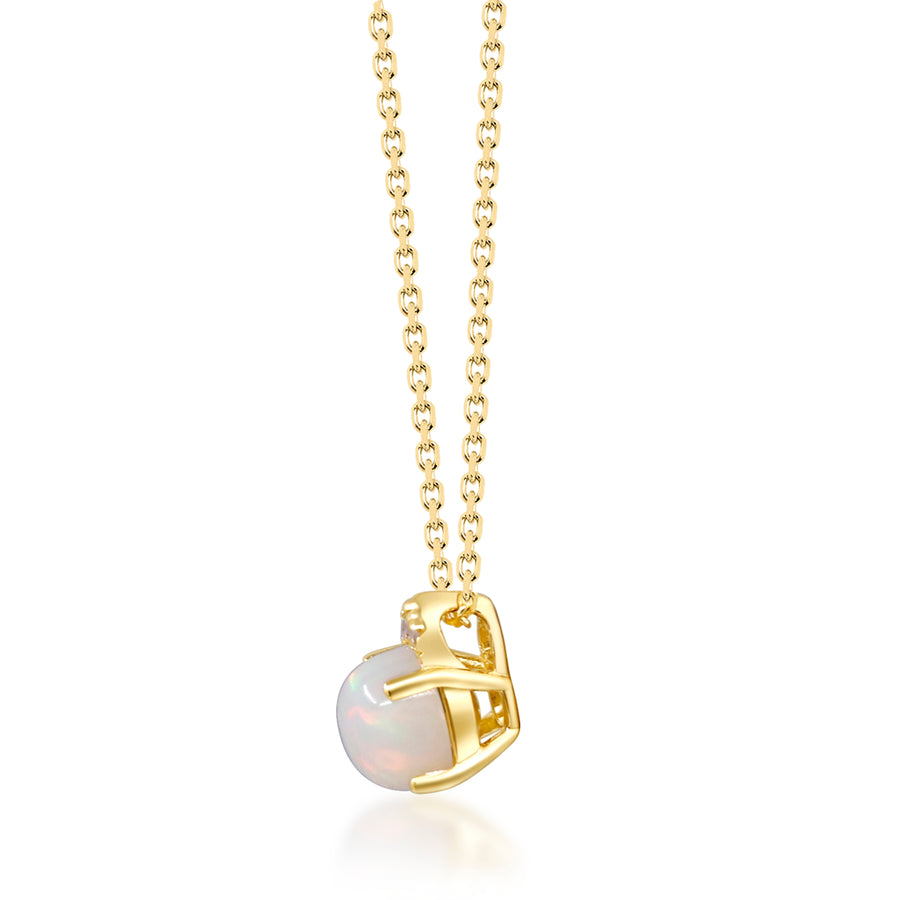 Charlie 10K Yellow Gold Round-Cab Natural African Opal Pendant