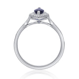 Umi 10K White Gold Marquise-Cut Ceylon Blue Sapphire Ring