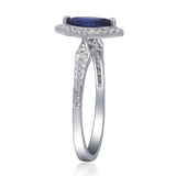 Umi 10K White Gold Marquise-Cut Ceylon Blue Sapphire Ring
