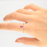Alani 10K Yellow Gold Marquise-Cut Mozambique Ruby Ring