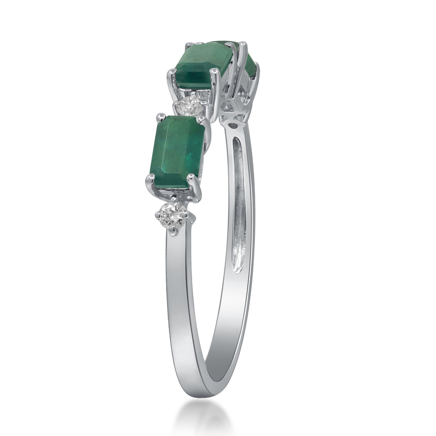 Willow 14K White Gold Emerald-Cut Emerald Ring