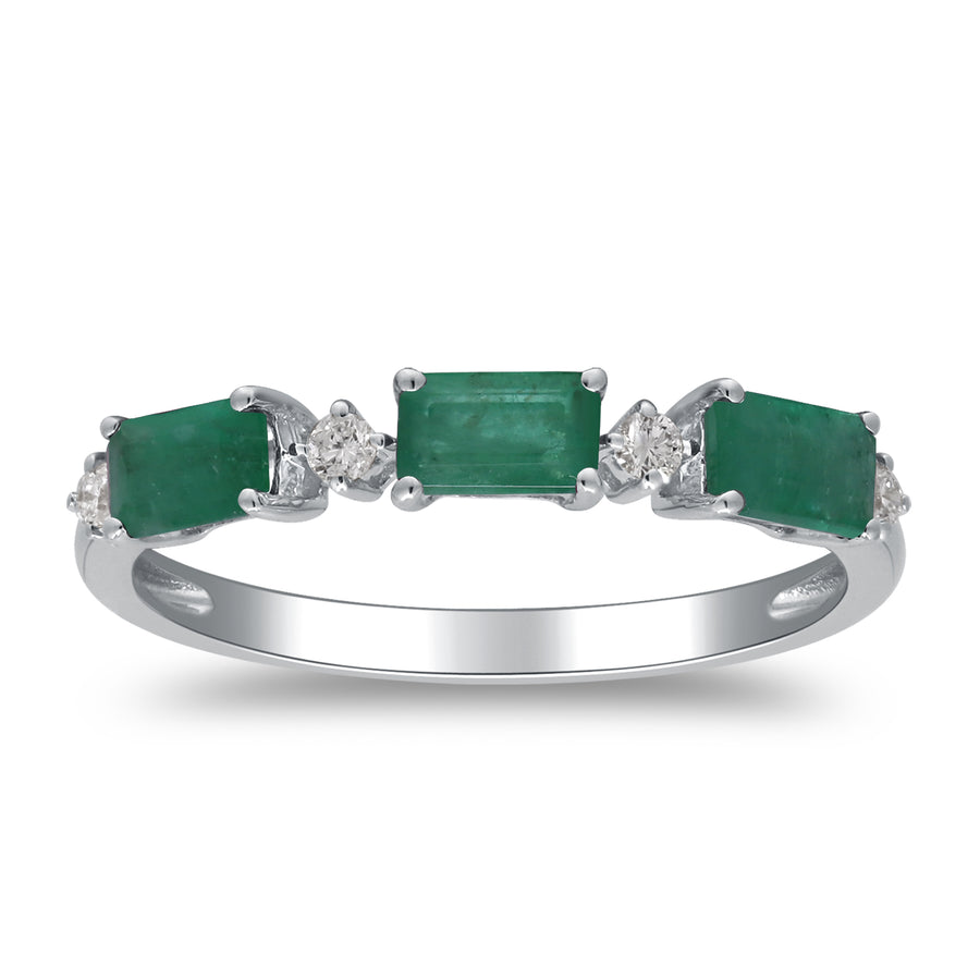 Willow 14K White Gold Emerald-Cut Emerald Ring