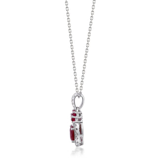 Paisley 10K White Gold Oval-Cut Ruby Pendant