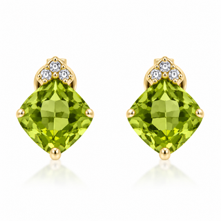 Valerie 14K Yellow Gold Cushion-Cut Peridot Earrings