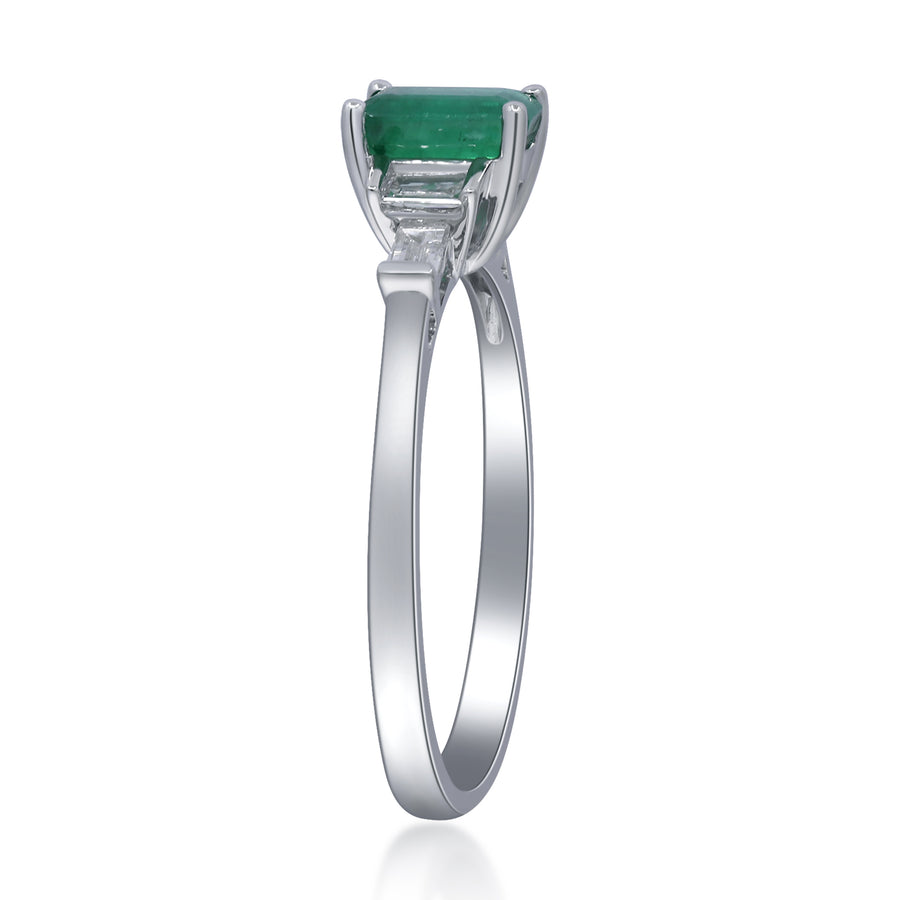 Gianna 10K White Gold Emerald-Cut Emerald Ring