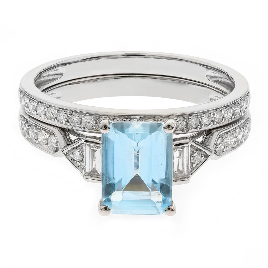 Gwen 14K White Gold Emerald-Cut Brazilian Aquamarine Ring