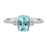 Gia 14K White Gold Cushion-Cut Brazilian Aquamarine Ring
