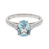 Peyton 14K White Gold Pear-Cut Brazilian Aquamarine Ring