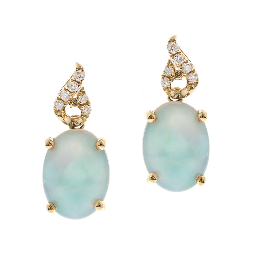 Neriah 10K Yellow Gold Oval-Cut Natural African Opal Earrings