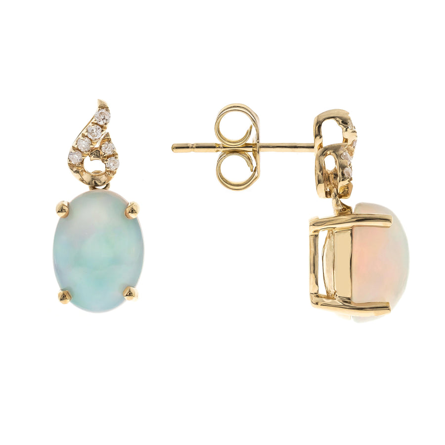 Neriah 10K Yellow Gold Oval-Cut Natural African Opal Earrings
