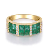 Micah 14K Yellow Gold Square-Cut Emerald Ring