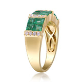 Micah 14K Yellow Gold Square-Cut Emerald Ring