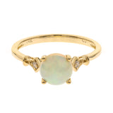 Raquel 14K Yellow Gold Round-Cut Natural African Opal Ring