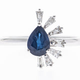 Callie 14K White Gold Pear-Cut Ceylon Blue Sapphire Ring