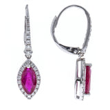 Riley 14K White Gold Marquise-Cut  Mozambique Ruby Earrings