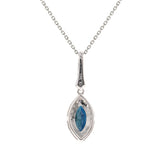 Valeria 10K White Gold Marquise-Cut Blue Sapphire Pendant