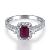 Emersyn 14K White Gold Emerald-Cut Mozambique Ruby Ring