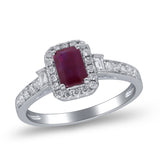 Emersyn 14K White Gold Emerald-Cut Mozambique Ruby Ring