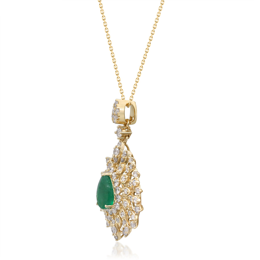 Amelia 14K Yellow Gold Pear-Cut Emerald Necklaces