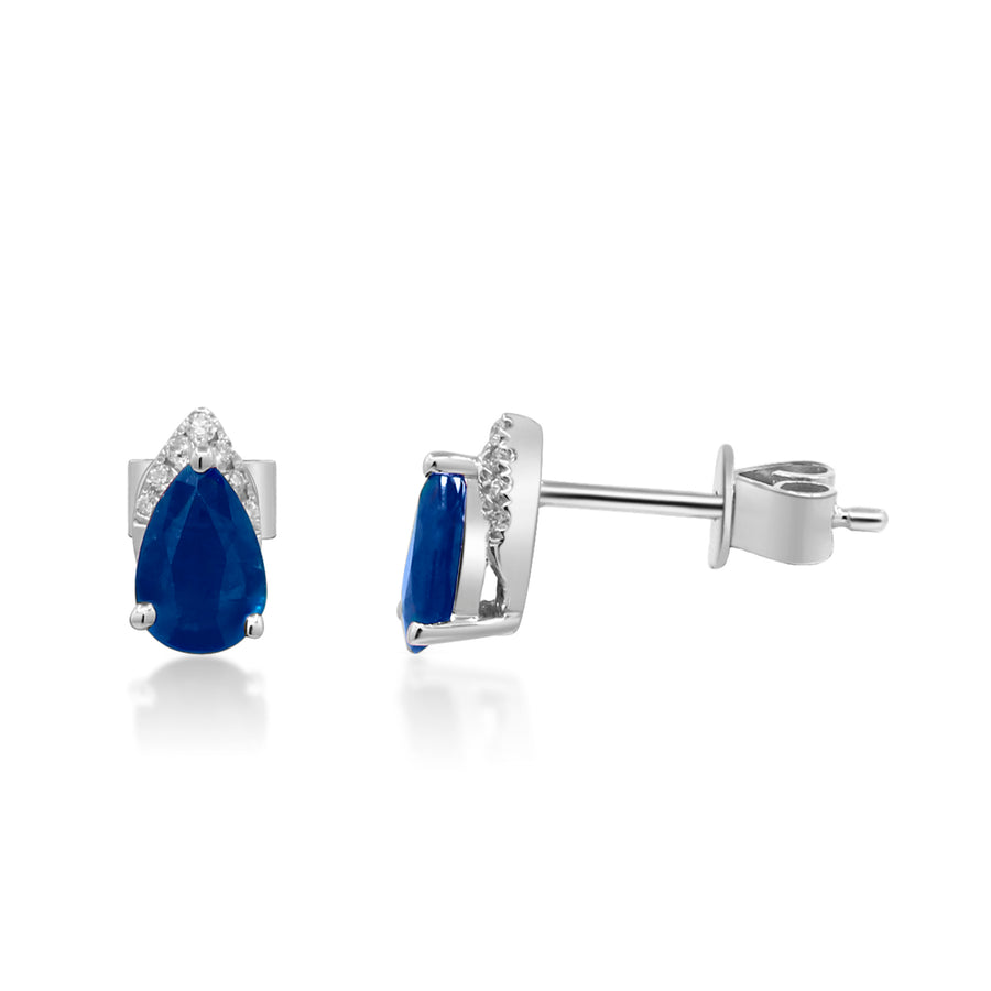 Eliana 10K White Gold Pear-Cut Ceylon Blue Sapphire Earrings