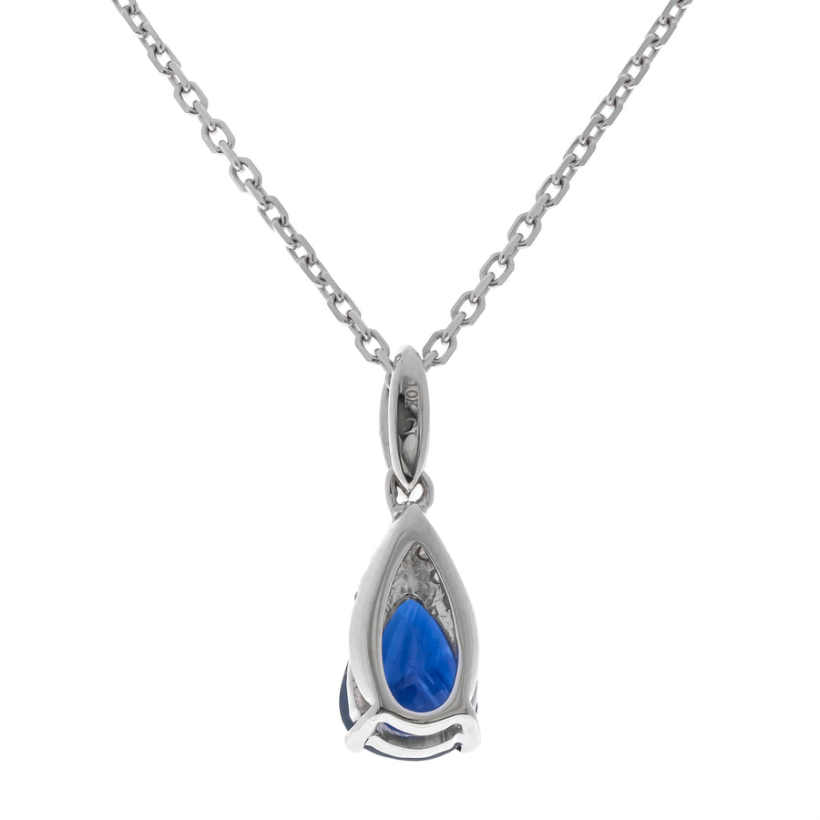 Frances 10K White Gold  Pear-Cut Ceylon Blue Sapphire Pendant